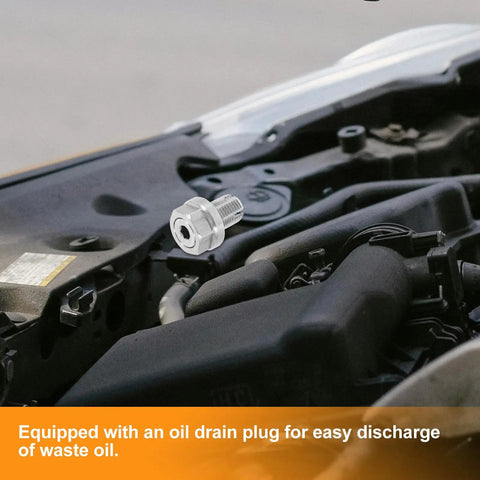 Upgrade Your Rig With This Heavy Duty Oil Drain Plug Bolt And Stainless Steel Gasket Repair Kit That Keeps Things Tight Prevents Leaks And Helps Your Engine Live Longer For Any Car You Got. silver oil drain plug bolt in engine bay