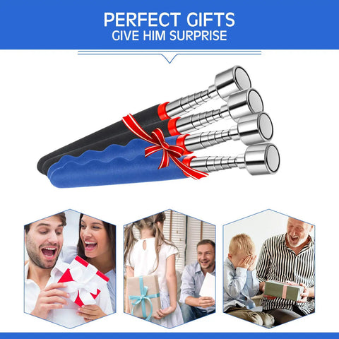 Extendable Magnetic Pickup Tool With 30 Inch Reach And 20 Lbs Magnetic Strength Cushioned Grip Telescoping Stainless Steel Grabber For Cars Garage And Home Improvement Blue And Black Set Of 4