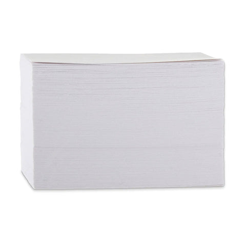 Top Shelf White Index Cards For Studying Ruled One Side Heavy Duty Notetaking Must Haves Smooth Cut Edges Perfect For Study Grinds And Quick Lists 3 By 5 Inches Bulk Pack stacked cards in bulk pack view.