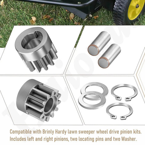 Left And Right Wheel Drive Pinion Kit For 42 Inch Lawn Sweeper Keeps Your Lawn In Action Includes Gear Pinions And Washers
