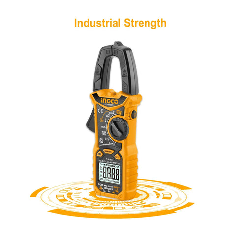 Auto Ranging Digital Clamp Meter With TRMS 6000 Counts for electronics with industrial strength text