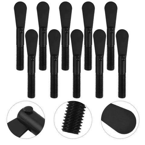 10 Pcs M10 Quick Release Locking Nuts Featuring Smooth Black Lever Handles And Vibration Resistant Zinc Alloy Construction For Tough As Nails Machine Tool And Jig Fixture Clamping, shown from top angle.