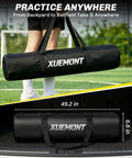 16x10 Ft Backstop Net For Baseball Soccer Basketball And Lacrosse All Sport Backyard Practice Net with carry bag shown outdoors and in a car trunk