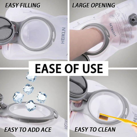 2L Hydration Bladder For Hiking And Backpacking, Dope Leakproof Water Reservoir showing large opening for easy filling, BPA free
