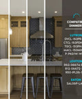 Modern kitchen with Lit Ultra Thin 4 Inch LED Recessed Light Kit With J Box 12W 5 Color Temperature Switchable lighting