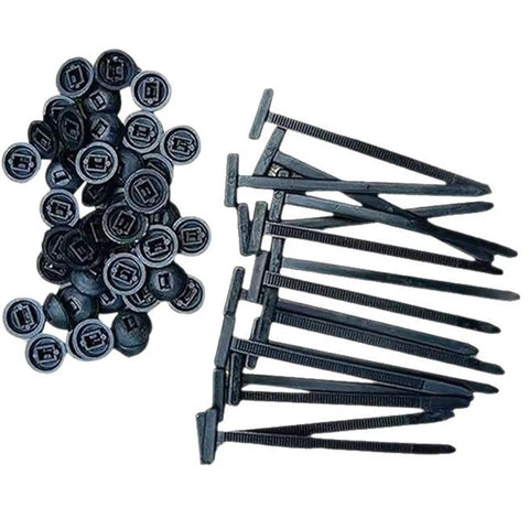100 Pcs Nylon Cable Tie Buckles And Bumper Retainer Clips Set For Auto Repair And Home Organization, Rugged Plastic Rivets.