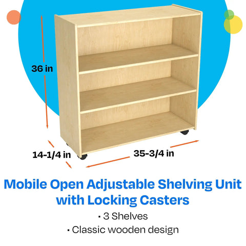 Slick Rolling Storage Rack With Adjustable Shelves And Heavy Duty Locking Casters 36h x 35.75w x 14.25d inches mobile shelf.