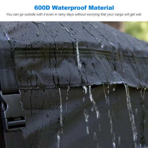 Waterproof Roof Cargo Bag For SUVs And Crossovers, 600D Heavy Duty Gear Storage with water running off reinforced seams
