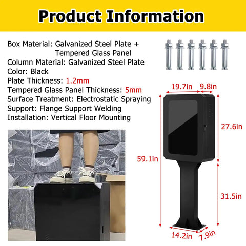 Kickass Heavy Duty EV Charger Pedestal Built Like A Tank All Weather Electric Vehicle Charging Station dimensions and materials