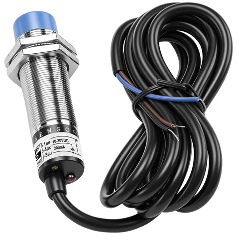 Capacitive M18 Proximity Sensor Switch Non Shield Type PNP NO For Dielectric Objects 10mm Sensing Distance 10 30V DC 200mA 3 Wire Output Boss Grade Factory Floor Automation