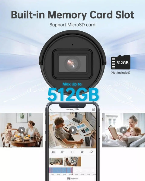 Smartphone screen showing footage captured by 4K 8MP AcuSense PoE Bullet IP Camera For Indoor Outdoor Surveillance With Human