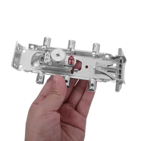 Hand holding Concealed No Drill Kitchen Cabinet Mounting Brackets For Walls made of cold rolled steel