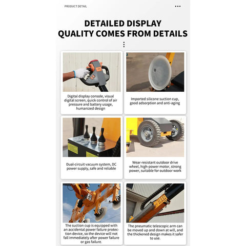 Industrial Hydraulic Glass Vacuum Suction Lifter Mobile Panel Handler control console showcasing digital display and adjustable features.