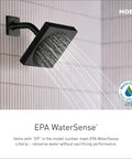 Gibson Matte Black Eco Performance Six Function Showerhead With Pressure Boost for an immersive full force high pressure spray