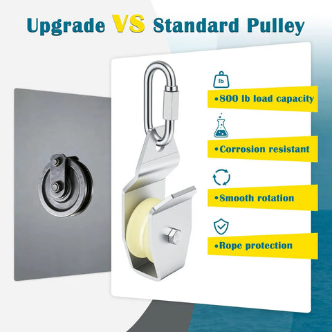 Top Shelf Heavy Duty Crab Pot Retrieval Kit With Marine Grade 304 Stainless Steel Davit Bracket And High Capacity Low Drag Pulley for comparing pulleys.
