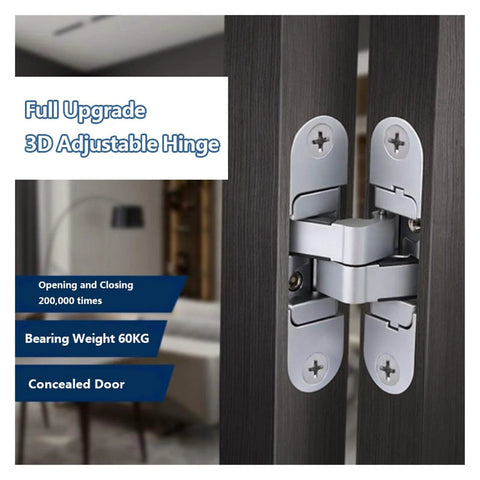 Concealed Three Dimensional Adjustable Door Hinge In Zinc Alloy For 180 Degree Cross Hinge Opening Right Open Gold Finish