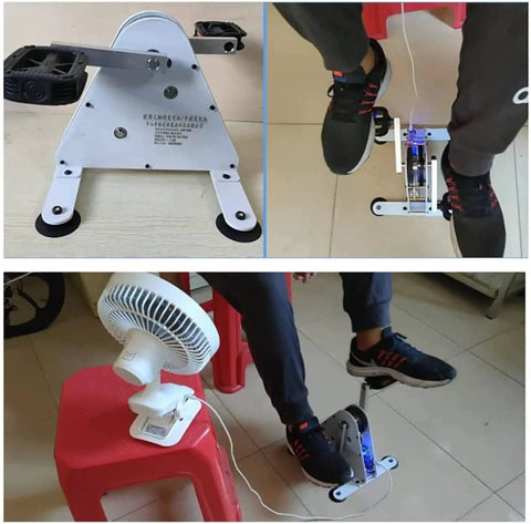 Portable Hand Crank Generator With 50W And 100W Output 1 To 35V Adjustable Power Dual USB Fast Charging Quiet Belt Drive