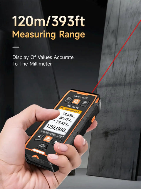 Hella Sensitive Wall Scanner And Slick Stud Finder Tool With Smart Chip measures distances up to 120m with easy-to-read display.