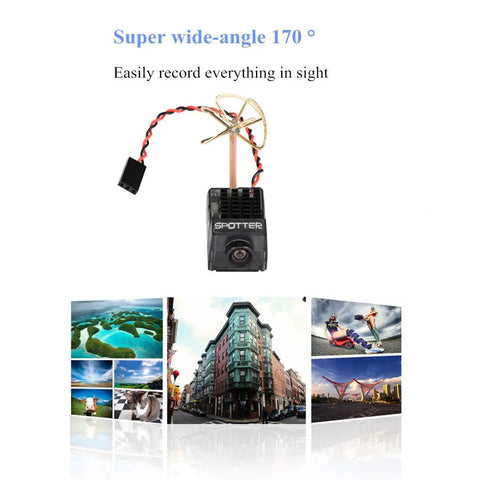 All In One FPV Camera And Video Transmitter For Mini FPV RC Drones 5 8GHz AIO with 170° FOV showcasing captured images.