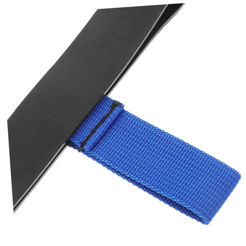 Durable Scuba Tank Band Strap For Securely Fastening Dive Gear Neoprene Cylinder Band with blue strap close-up view