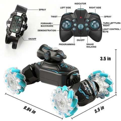 Gesture Sensing Remote Control Car With Dual Mode Control, 4WD Hand Controlled Transforming Stunt Vehicle details