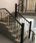 Built Heavy Adjustable Black Aluminum Stair Railing Spindles And Deck Balusters With No Stress Ground Mount for elegant stairs
