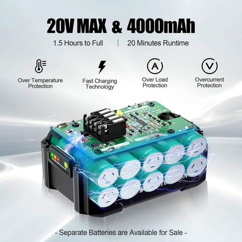 20V MAX 4000mAh battery for Cordless Paint Sprayer Gun With 4.0Ah Battery And Fast Charger 550W HVLP Sprayer