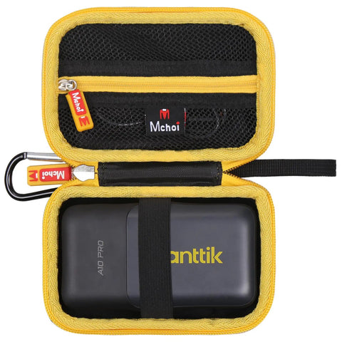 Rugged EVA Hard Case For A10 Apex And A10 Pro Digital Laser Tape Measure, Shockproof With Mesh Pocket, Dustproof Travel Organizer Bag For Tools And Accessories, yellow open case