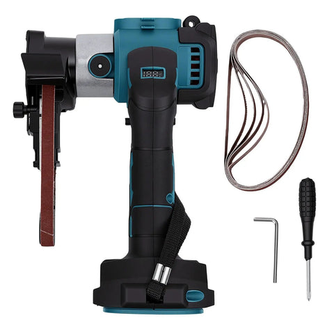 Badass Cordless Belt Sander Packs Brushless Motor To Crush Rust And Polish Wood Super Smooth No Cord Tangles 1700 Rpm Heavy Duty Detail Grinder For Shop Jobs with accessories.