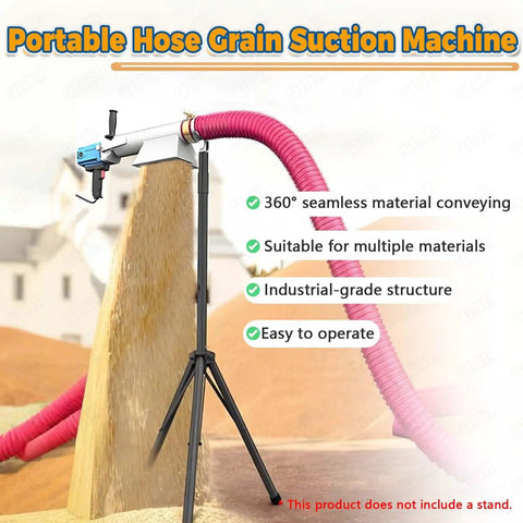 Portable Grain Sucker Auger Conveyor With 2000W High Torque Motor on display, without a stand, in a farm setting.