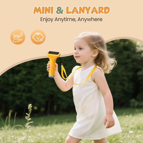 Portable Handheld Digital Microscope For Kids With 1000x Magnification Crystal Clear 1080p Images On A Two Inch IPS Screen Plug And Play USB Connection Easy To Use For Curious Minds To Explore The Micro World, yellow lanyard