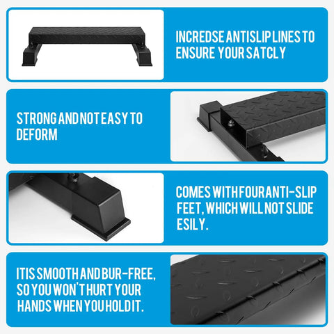 Premium Steel Calf Raise Block And Stretch Board For Savage Leg Days Adjustable Incline Platform with anti-slip surface and sturdy frame.