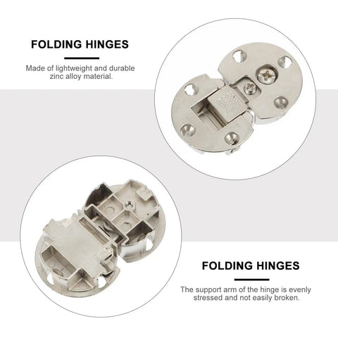 Folding Table Hinges With Large Opening Angle For Cabinets And Kitchen Zinc Alloy Concealed Self Locking Hinges Noise Reducing Hidden