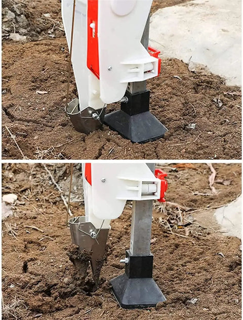 Portable Handheld Seed Planter And Fertilizer Spreader for Corn Peanuts Soybeans And Vegetables in soil, double tube sowing