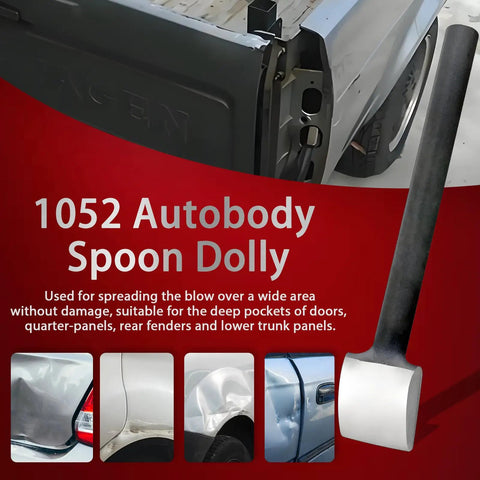 Heavy Duty 1052 Spoon Dolly Body Hammer For Panel Beating Prying Tight Auto Panels Gotta Have Garage Shop Workhorse 4 Pound Steel Tool in use.