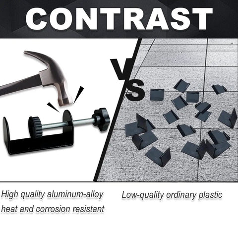 Contrast between Four Piece Adjustable Patio Furniture Clips vs low-quality plastic clips on tiled surface