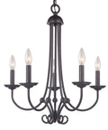 Williamsport 5 Light Chandelier in Oil Rubbed Bronze Finish 20 Inch Wide Traditional Ceiling Fixture for Living Room or Foyer