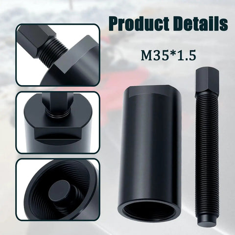 Close-up of Clutch Torque Converter Puller Tool 07933-HA8000 parts with M35*1.5 threads.