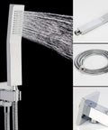 Ultimate Rain Shower System With Dual Heads, Ceiling Mounted High Pressure Flow, Chrome 12 Inch Showerhead Handheld Detail