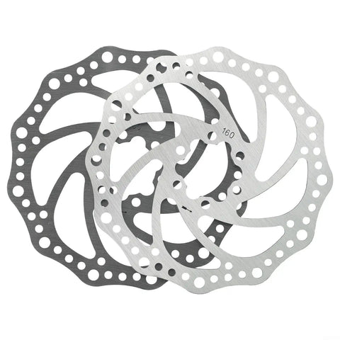 Rad Mountain Bike Mechanical Disc Brake Set Featuring 160mm Rotors showing two stainless steel rotors stacked on top.