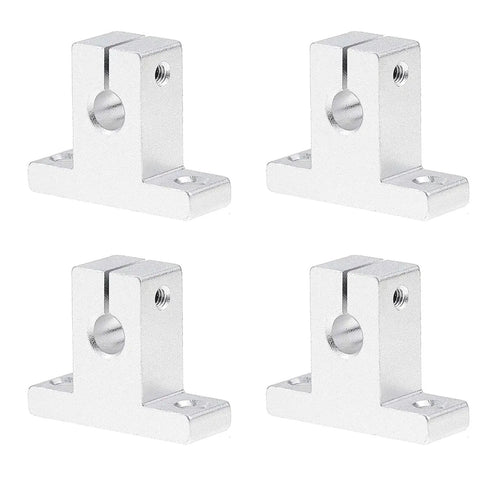 Four SK8 Aluminum Rail Supports from 8mm x 200mm Linear Motion Rod Guide Set With 4 SCS8UU Bearings And 4 SK8 Aluminum Rail Supports For CNC