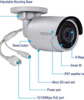 Outdoor 8MP 4K PoE Bullet Network Camera with H.265, 120dB WDR, IP67 Weather Rating, Covert IR Night Vision, MicroSD Slot, TV-IP1318PI