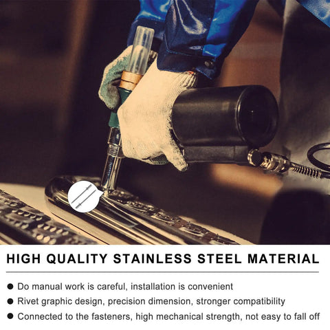 Installing a Stainless Steel Blind Rivet Kit 50 Pieces, Dome Head Rivets For DIY Projects in metal with a rivet gun