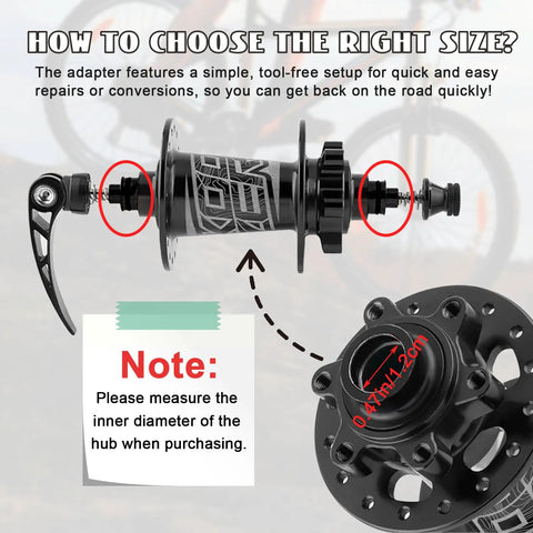 2 Pack Mountain Bike Hub Adapter Quick Release Converter 12mm To 9mm Thru Axle For Mountain And Road Wheels size guide