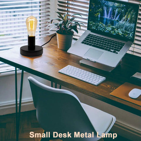 Industrial Desk Lamp Base With Ceramic Holder E26 E27 Compact Old School Vintage Edison Style Small Desk Light in home office