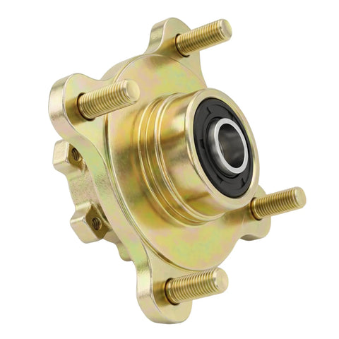 Premium Four Bolt Front Disc Brake Hub With 17 mm Axle Bearing And Three Inch Bolt Pattern for ATV UTV, gold steel construction