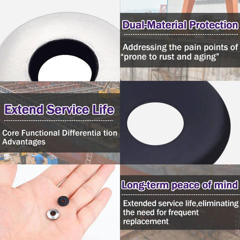 Ranstac #12x3/4 stainless steel bonded sealing washers with neoprene/EPDM seal for screws and bolts, 100pcs
