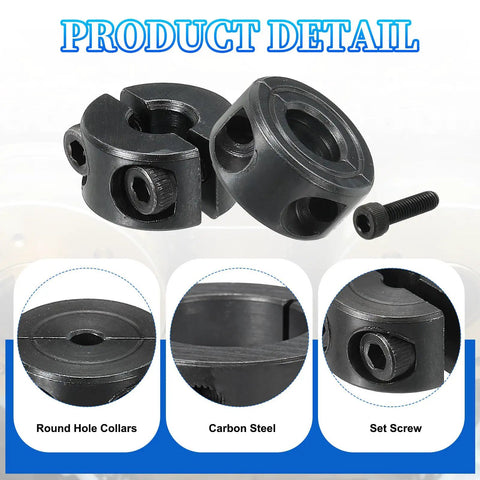 Tough As Nails Heavy Duty Bore 8 mm Double Split Shaft Collar With 18 mm Outer Diameter And 9 mm Thickness Carbon Steel Locking Collar