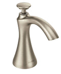 Polished Nickel Deck Mounted Kitchen Soap Dispenser With Above The Sink Refillable Bottle 18 Ounce For Soap Or Lotion Easy Top Lift Refill Moen