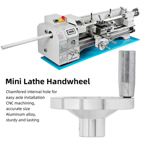 Mini Lathe Handwheel With Handle CNC Aluminum Alloy 79x36mm 8mm Inner Hole Replacement For CJ18 CJ0618A Mini Lathe Machine Tool Parts
